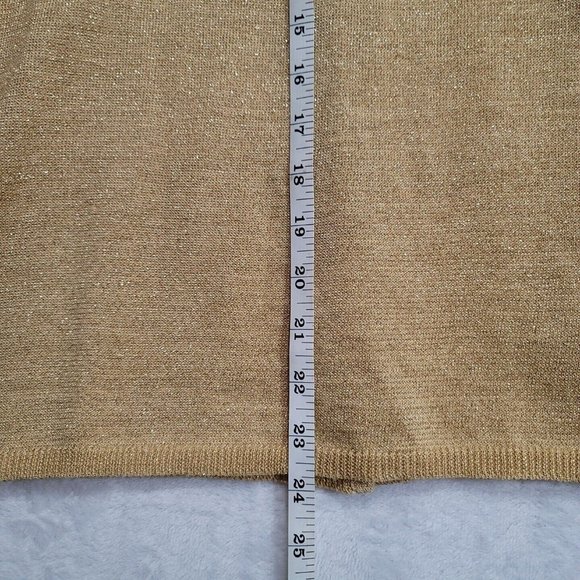 VTG Shenanigans Women's Gold Long Sleeve Button Front Sweater Cardigan Size M - Picture 12 of 14